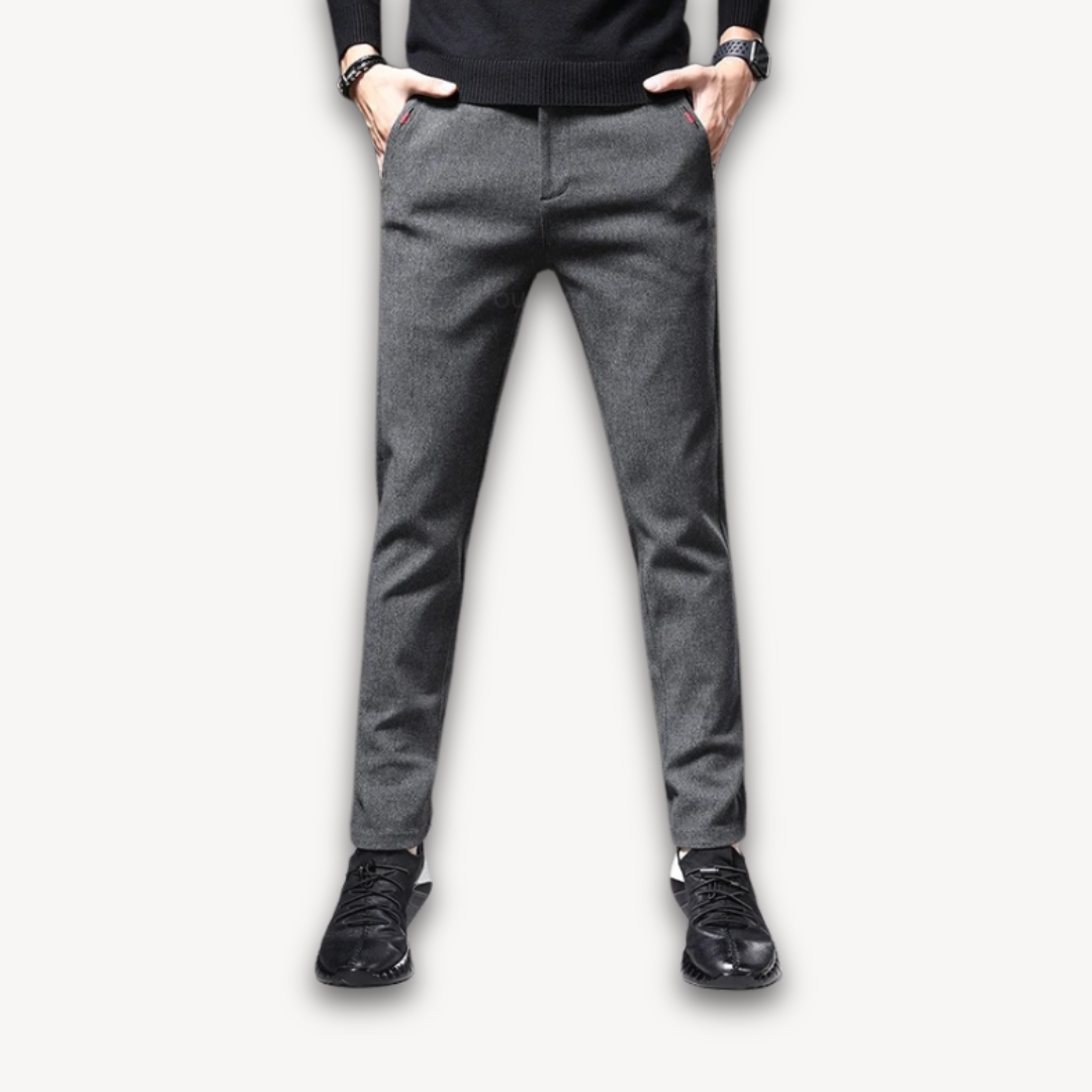 Aesthetics | Men’s Slim Fit Wool Blend Trousers – Casual Business Style