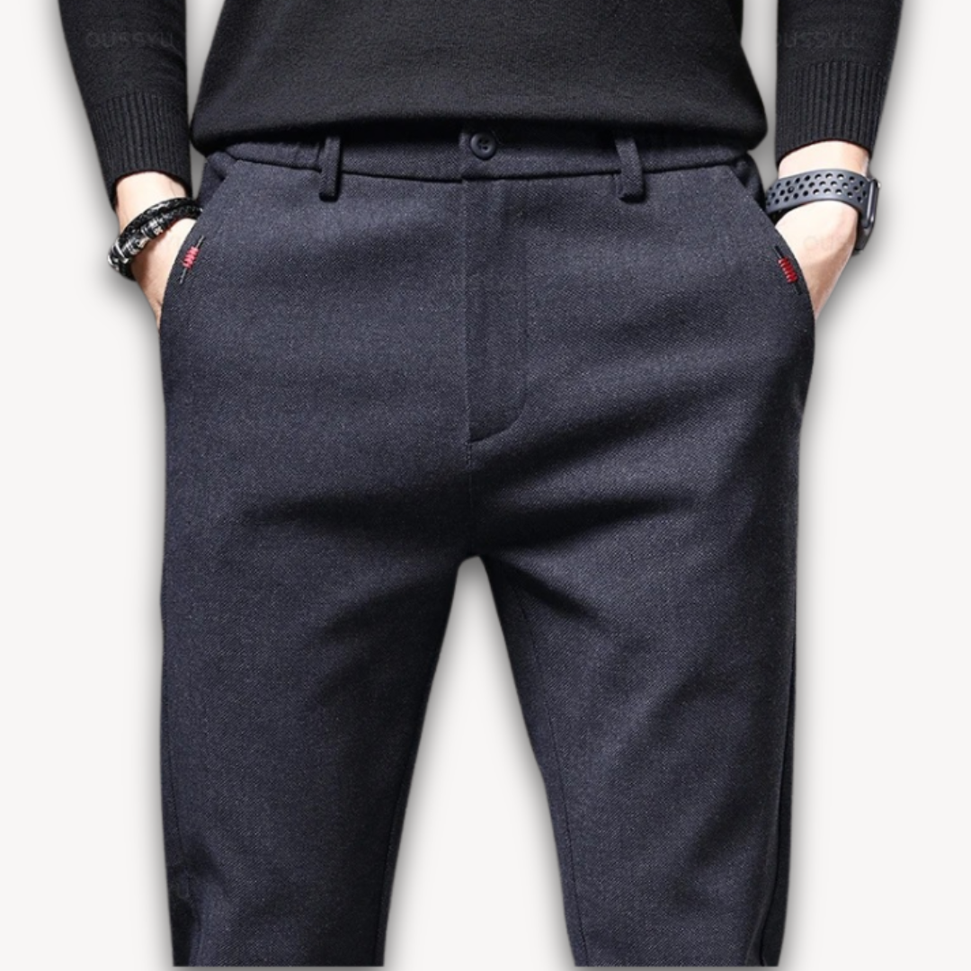 Aesthetics | Men’s Slim Fit Wool Blend Trousers – Casual Business Style