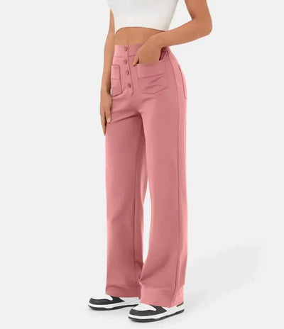 High-Waisted Wide-Leg Pants for Women – Relaxed & Chic With Buttons