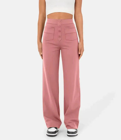 High-Waisted Wide-Leg Pants for Women – Relaxed & Chic With Buttons
