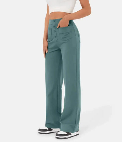 High-Waisted Wide-Leg Pants for Women – Relaxed & Chic With Buttons