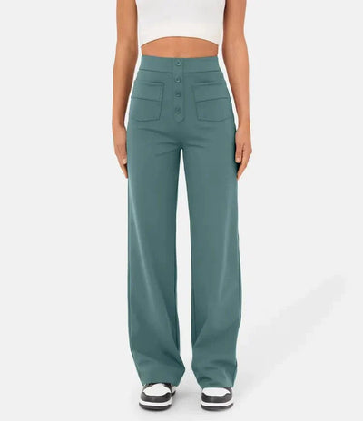 High-Waisted Wide-Leg Pants for Women – Relaxed & Chic With Buttons