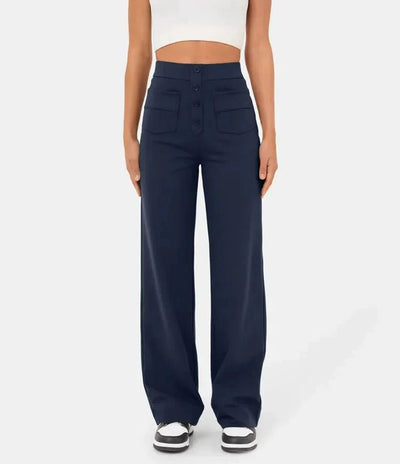 High-Waisted Wide-Leg Pants for Women – Relaxed & Chic With Buttons