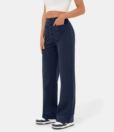High-Waisted Wide-Leg Pants for Women – Relaxed & Chic With Buttons