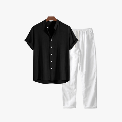 Men’s Linen Co-ord Set – Short Sleeve Shirt & Relaxed Trousers