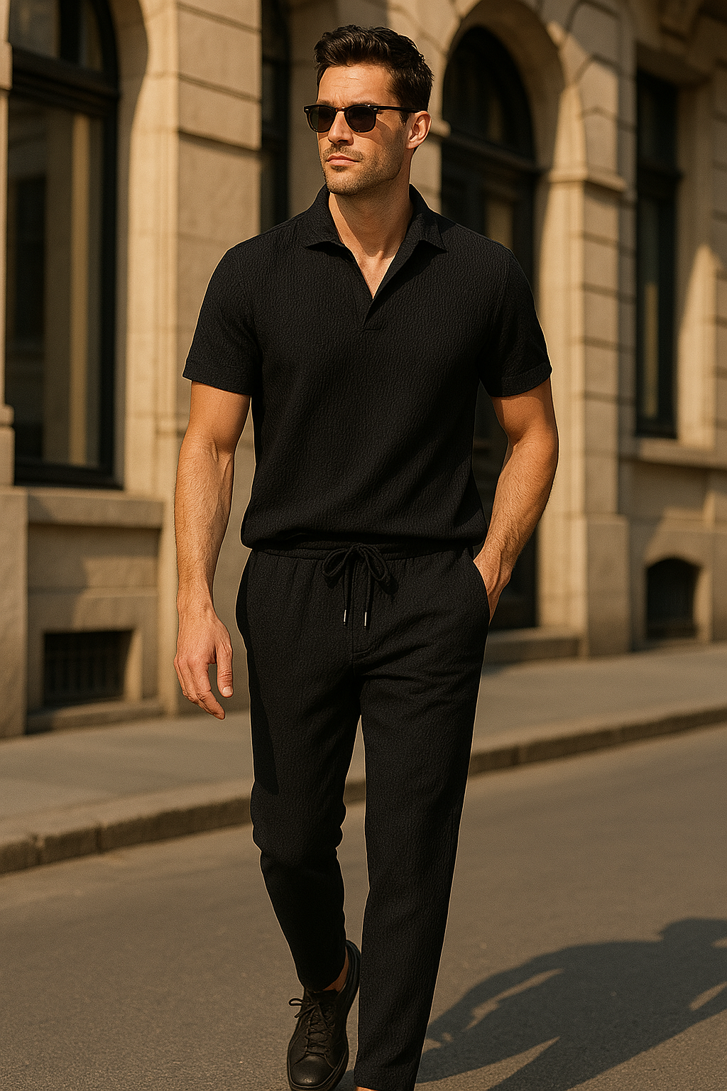 Men’s Linen Lounge Set – Relaxed Fit, Top & Pants Combo