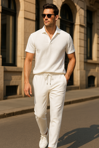 Men’s Linen Lounge Set – Relaxed Fit, Top & Pants Combo