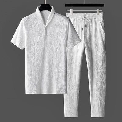 Men’s Linen Lounge Set – Relaxed Fit, Top & Pants Combo