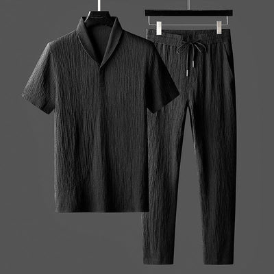Men’s Linen Lounge Set – Relaxed Fit, Top & Pants Combo