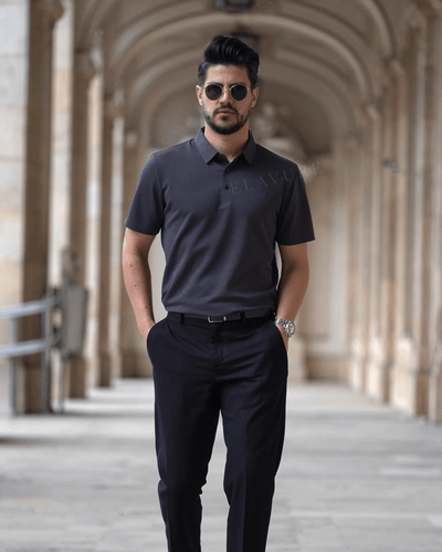 Men’s Luxury Polo Shirt – Breathable Slim Fit with Pattern