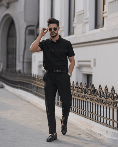 Men’s Luxury Polo Shirt – Breathable Slim Fit with Pattern
