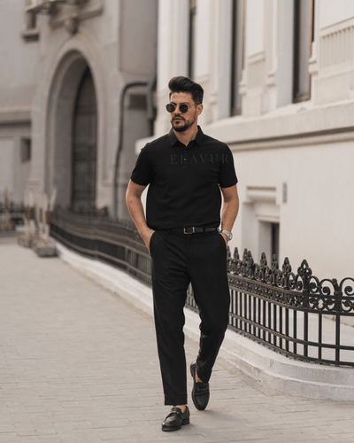Men’s Luxury Polo Shirt – Breathable Slim Fit with Pattern