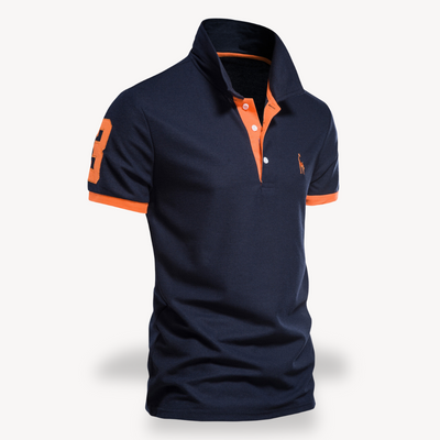 Men’s Slim Fit Polo Shirt – Cotton with Color Accents