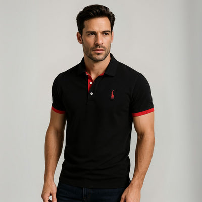 Men’s Slim Fit Polo Shirt – Cotton with Color Accents