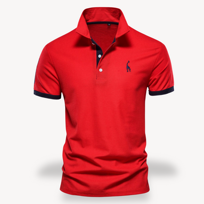 Men’s Slim Fit Polo Shirt – Cotton with Color Accents
