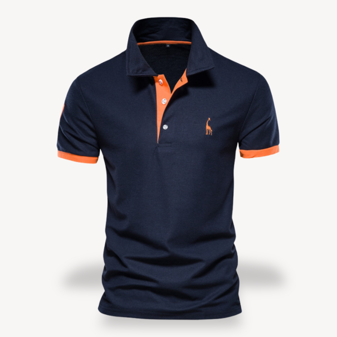 Men’s Slim Fit Polo Shirt – Cotton with Color Accents