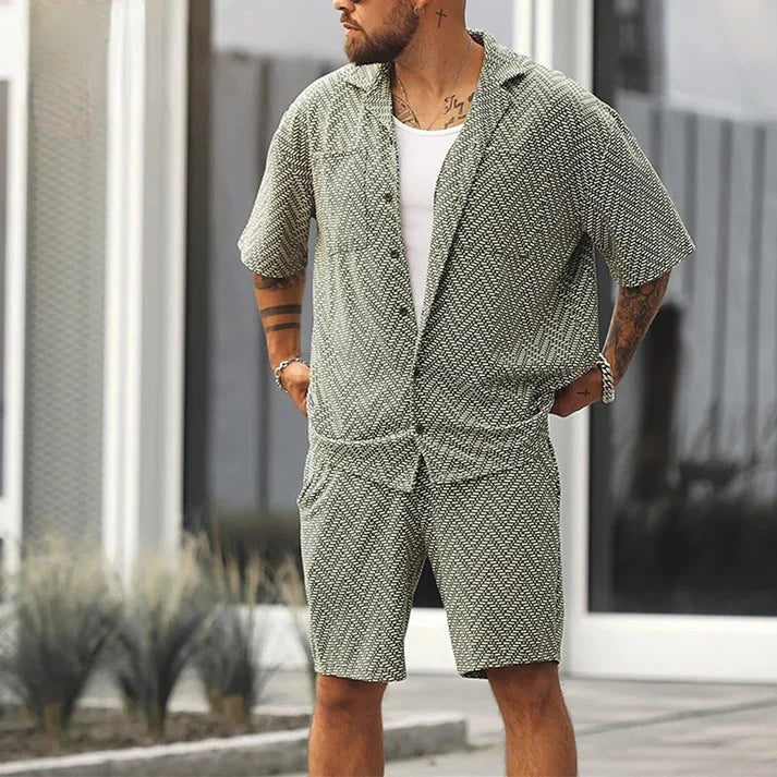 Men’s Summer Set – Casual Shirt & Shorts Combo