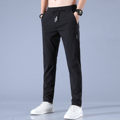 Men’s Slim Tapered Jogger Trousers – Breathable Fit with Elastic Waist & Drawstring