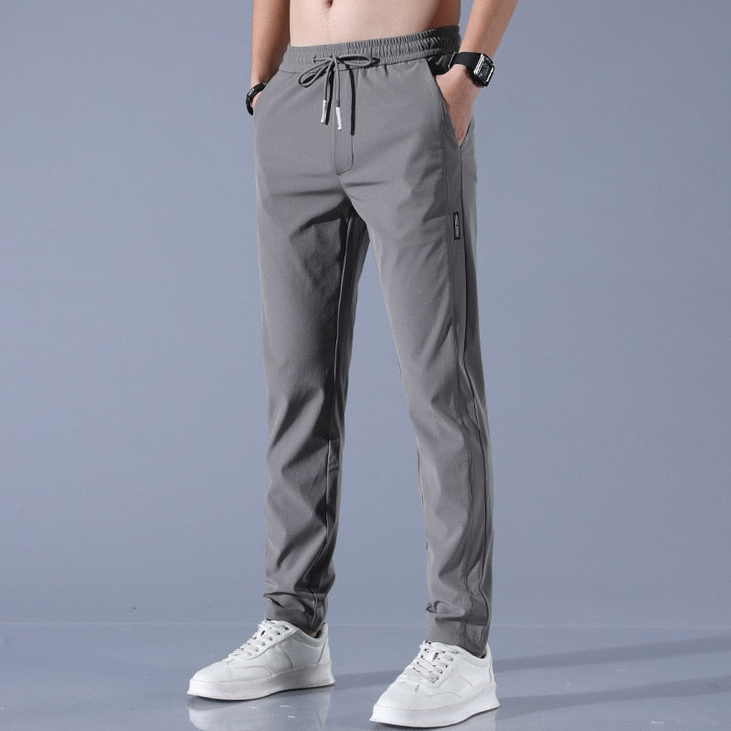 Men’s Slim Tapered Jogger Trousers – Breathable Fit with Elastic Waist & Drawstring