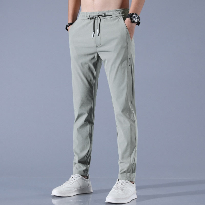 Men’s Slim Tapered Jogger Trousers – Breathable Fit with Elastic Waist & Drawstring