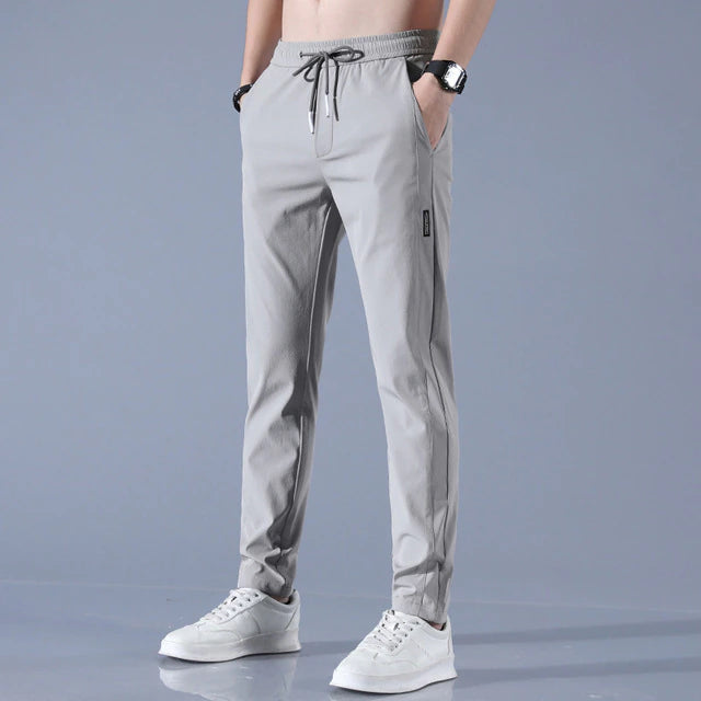 Men’s Slim Tapered Jogger Trousers – Breathable Fit with Elastic Waist & Drawstring