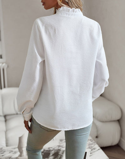 Women’s Long SleeveRuffle Shirt – Elegant, Lightweight & Versatile