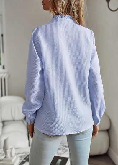 Women’s Long SleeveRuffle Shirt – Elegant, Lightweight & Versatile