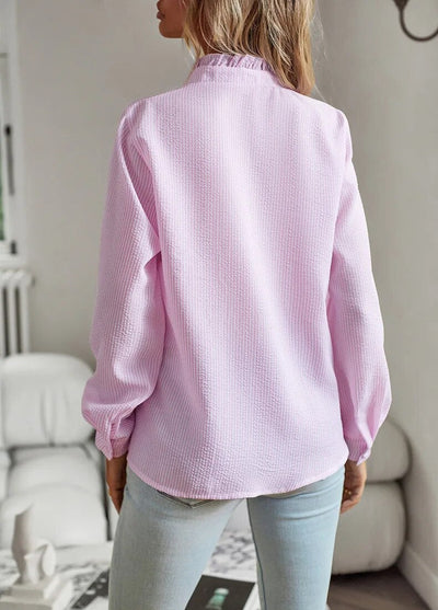 Women’s Long SleeveRuffle Shirt – Elegant, Lightweight & Versatile