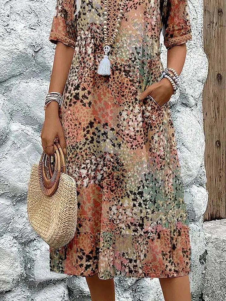 Women’s Plus Size Dress – Casual Chic Midi with Pockets