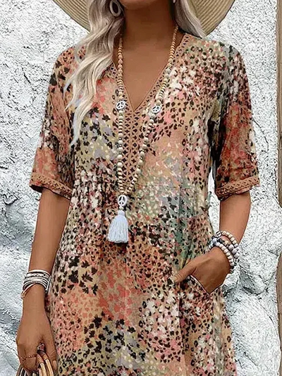 Women’s Plus Size Dress – Casual Chic Midi with Pockets