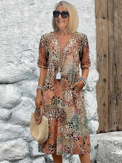Women’s Plus Size Dress – Casual Chic Midi with Pockets