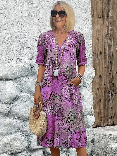 Women’s Plus Size Dress – Casual Chic Midi with Pockets