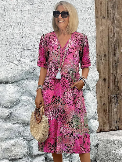 Women’s Plus Size Dress – Casual Chic Midi with Pockets