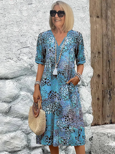 Women’s Plus Size Dress – Casual Chic Midi with Pockets