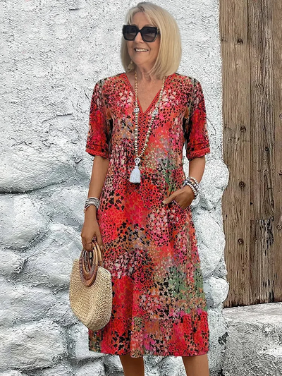 Women’s Plus Size Dress – Casual Chic Midi with Pockets