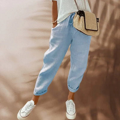 Women’s Relaxed Trousers – Elastic Waist & Lightweight Fit