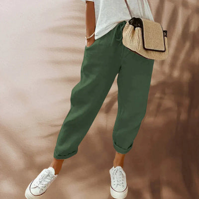 Women’s Relaxed Trousers – Elastic Waist & Lightweight Fit