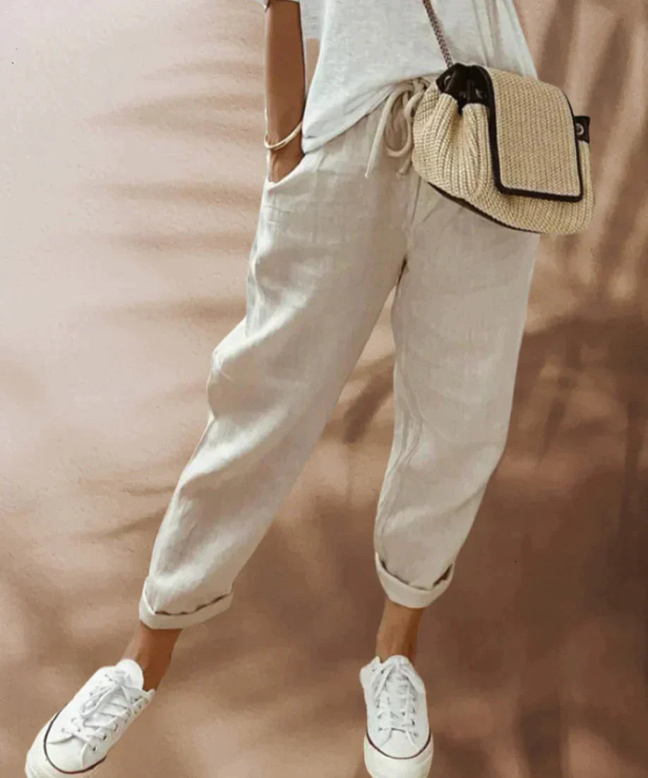 Women’s Relaxed Trousers – Elastic Waist & Lightweight Fit